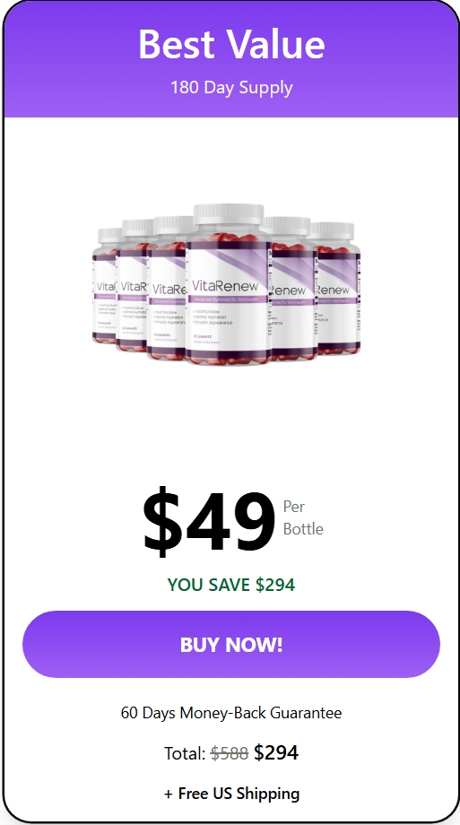 Vitarenew 6 Bottle Daily Vitality and Wellness Support